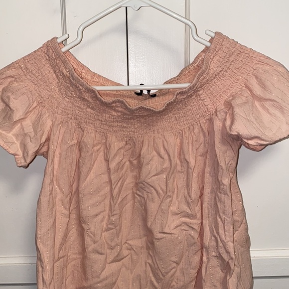 Harve Bernard Large Off The Shoulder Peach Blouse Top - Picture 4 of 9